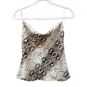 Stelen Snakeskin Cream‎ Brown Cami Blouse Small NWOT